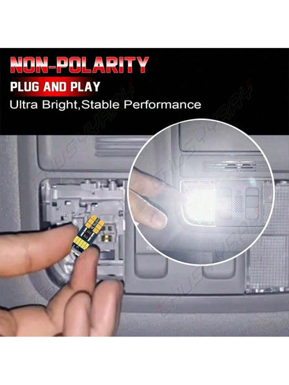 5 X 6000k White T10 168 194 2825 W5W LED Bulbs For Interior License Plate Light