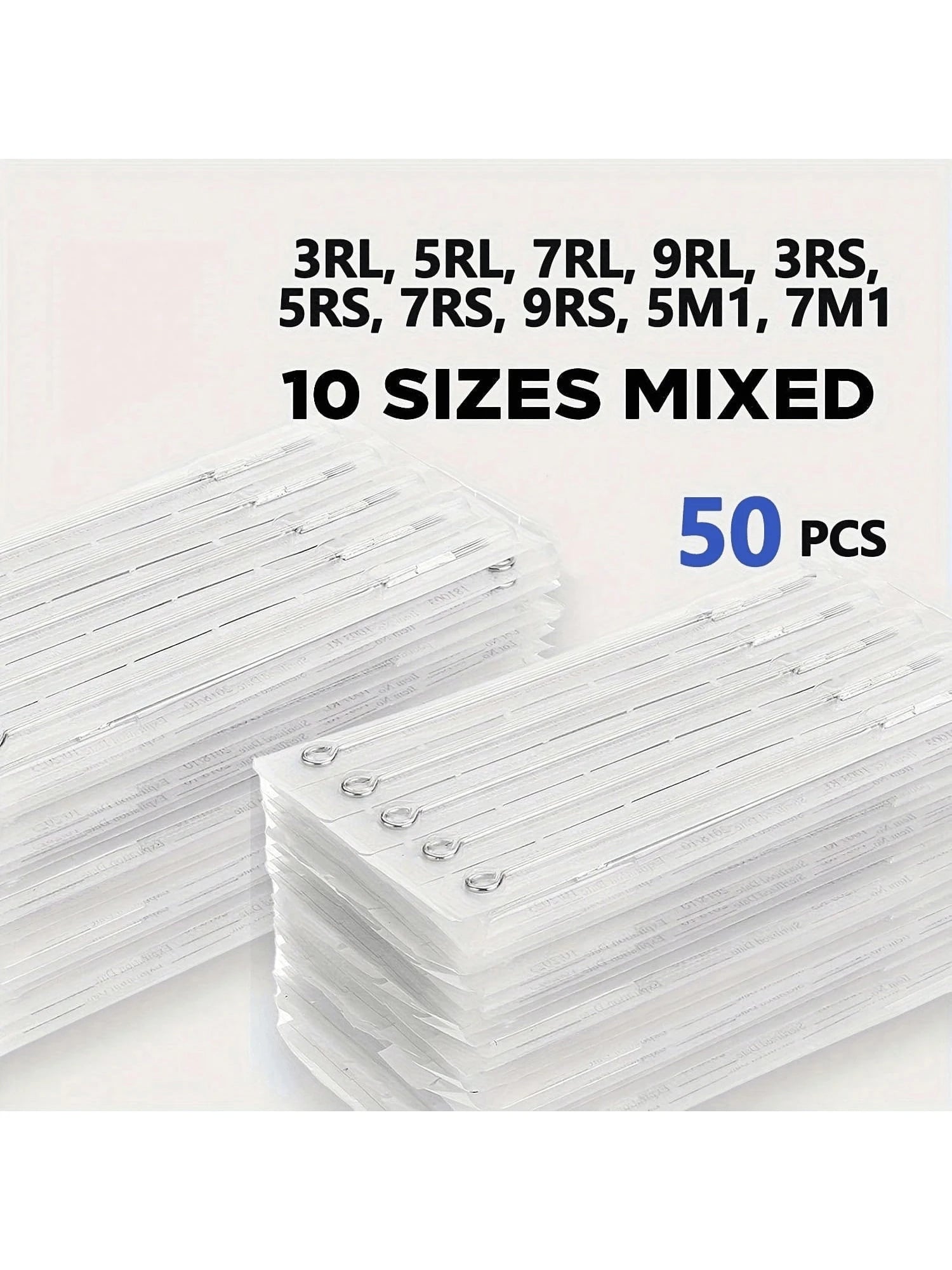 50/100pcs Mixed Tattoo Needles, Stainless Steel Sterilized Tattoo Gun Needles, Precision Line, Shade And Large Needle Combination, Professional Tattoo Art Use