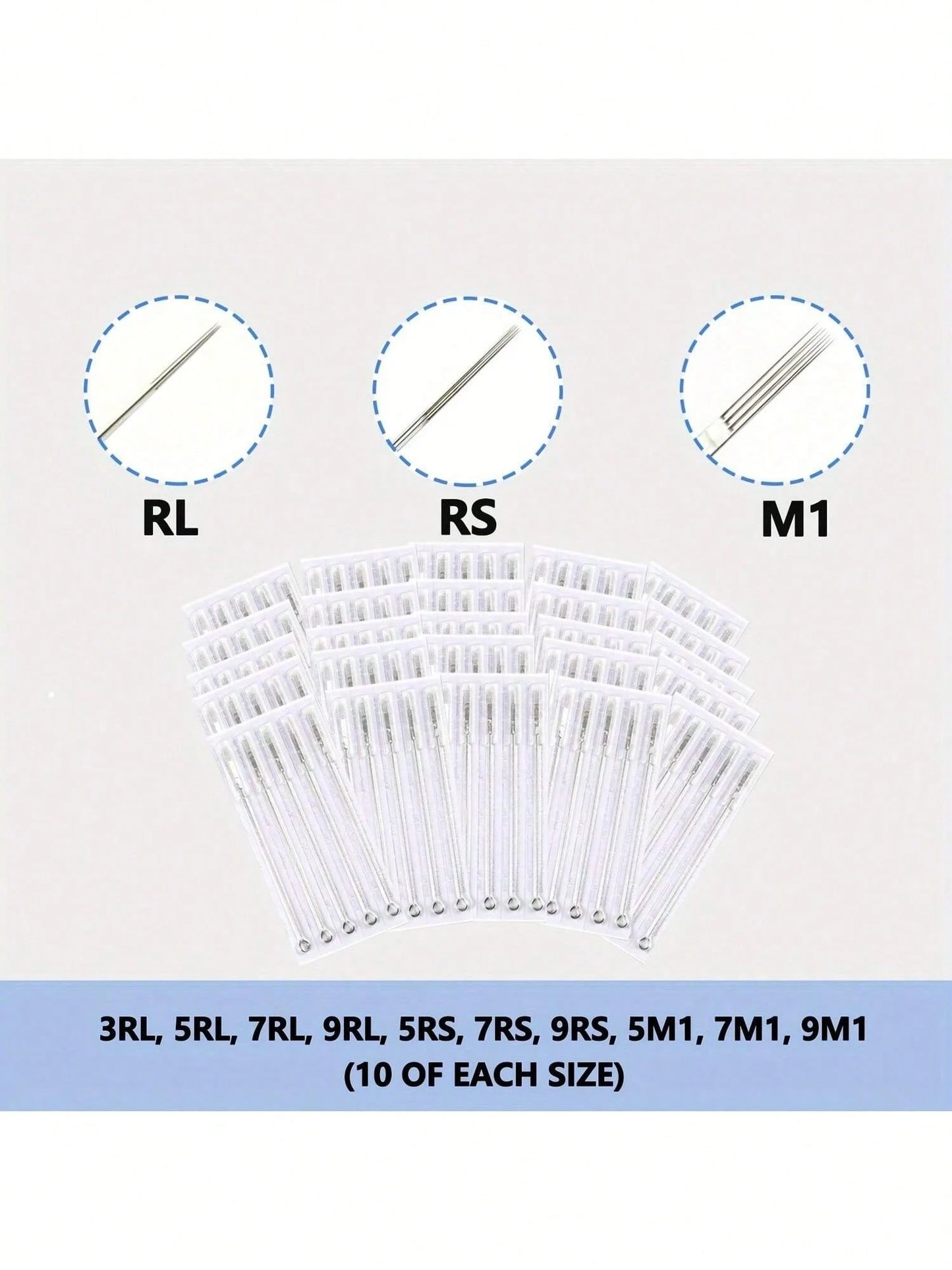 50/100pcs Mixed Tattoo Needles, Stainless Steel Sterilized Tattoo Gun Needles, Precision Line, Shade And Large Needle Combination, Professional Tattoo Art Use