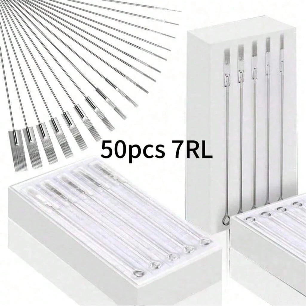 50/100pcs Mixed Tattoo Needles, Stainless Steel Sterilized Tattoo Gun Needles, Precision Line, Shade And Large Needle Combination, Professional Tattoo Art Use
