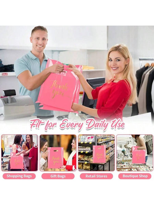 50/20pcs Thank You Gift Bags Wedding Candy Biscuit Packaging Plastic Bag Birthday Party Gift For Guests Small Business Supplies