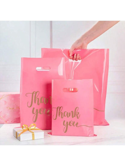 50/20pcs Thank You Gift Bags Wedding Candy Biscuit Packaging Plastic Bag Birthday Party Gift For Guests Small Business Supplies