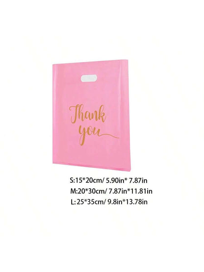 50/20pcs Thank You Gift Bags Wedding Candy Biscuit Packaging Plastic Bag Birthday Party Gift For Guests Small Business Supplies