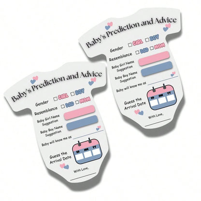 50/30/20PCS Baby Shower Prediction Advice Cards, Romper Shaped Gender Reveal Game, Mom To Be Party Supplies, Baby Shower Decorations