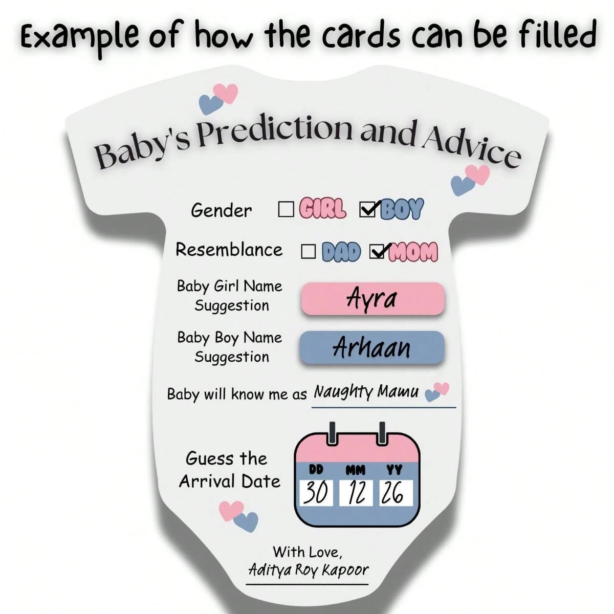 50/30/20PCS Baby Shower Prediction Advice Cards, Romper Shaped Gender Reveal Game, Mom To Be Party Supplies, Baby Shower Decorations
