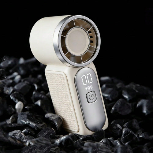 5000mAh Rechargeable Personal Fan, 6 Speed 16900 RPM High Velocity Fan With LED Display, Portable White Fan For Daily Use