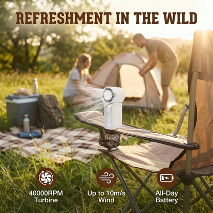 5000mAh Rechargeable Personal Fan, 6 Speed 16900 RPM High Velocity Fan With LED Display, Portable White Fan For Daily Use