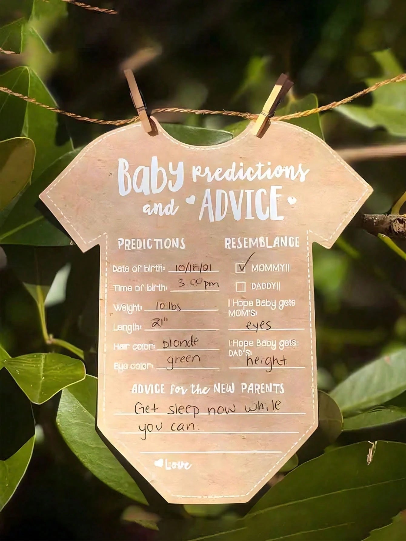50pcs-Clothing Style Prediction Advice Cards For Decoration Gender Reveal Kraft Paper Suggested Prediction Cards For Baptism Game Gift Or Party Guests To Offer Advice For New Parents Handwritten Cards