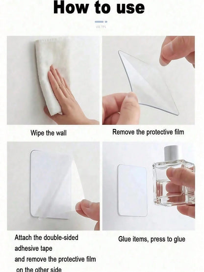 50pcs Heavy Duty Nano Double-Sided Adhesive Tapes, Waterproof Tapes, Square Transparent Nano Double-Sided Tape Stickers, Multi-Purpose Double-Sided Adhesive Tapes, Strong Adhesive Stickers For Wall Ha