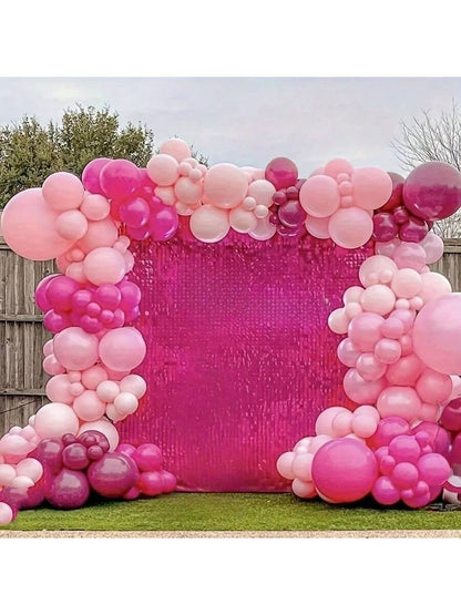 50pcs Pink Balloon Set- Chrome Pink, Pearl Pink, Macaron Pink And Various Soft Pink Shades, Suitable For Decorating Backgrounds And Gifts For Girls And Girl Birthdays, Weddings, Christenings, Princes