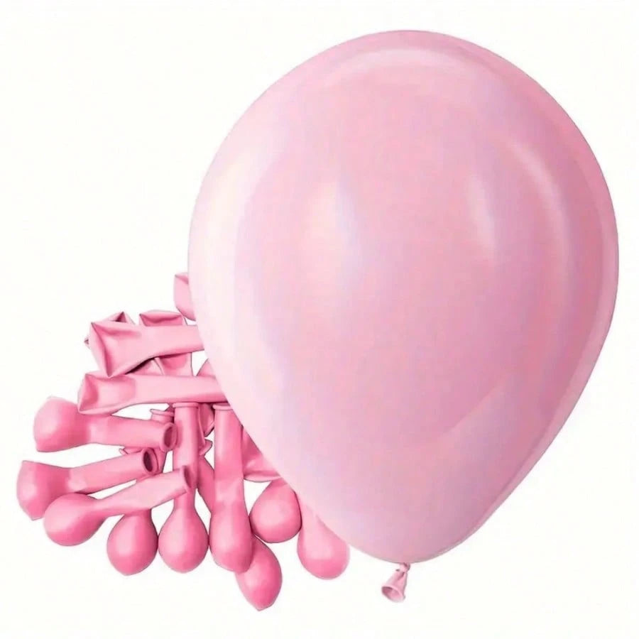 50pcs Pink Balloon Set- Chrome Pink, Pearl Pink, Macaron Pink And Various Soft Pink Shades, Suitable For Decorating Backgrounds And Gifts For Girls And Girl Birthdays, Weddings, Christenings, Princes