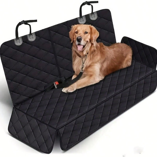 53in Dog Car Seat Cover, Back Seat Cover For Dogs Pet Car Seat Protector Waterproof Bench Car Seat Cover, Non-Slip Reat Seat Cover Fits Middle Armrest For Most Cars Trucks SUVs- Black- Waterproof Ea