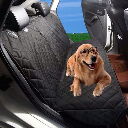 53in Dog Car Seat Cover, Back Seat Cover For Dogs Pet Car Seat Protector Waterproof Bench Car Seat Cover, Non-Slip Reat Seat Cover Fits Middle Armrest For Most Cars Trucks SUVs- Black- Waterproof Ea