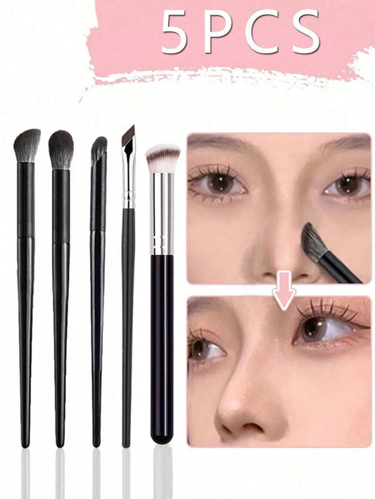 5pcs Contour Brush Set For Nose & Face, Eyeshadow, Highlight, Blending & Concealer, Makeup Tools,Brush Set,Makeup Brush Kit,Make Up Brush Set,Make Up Set Complete,Makeup Brush Set,Complete Makeup Kit