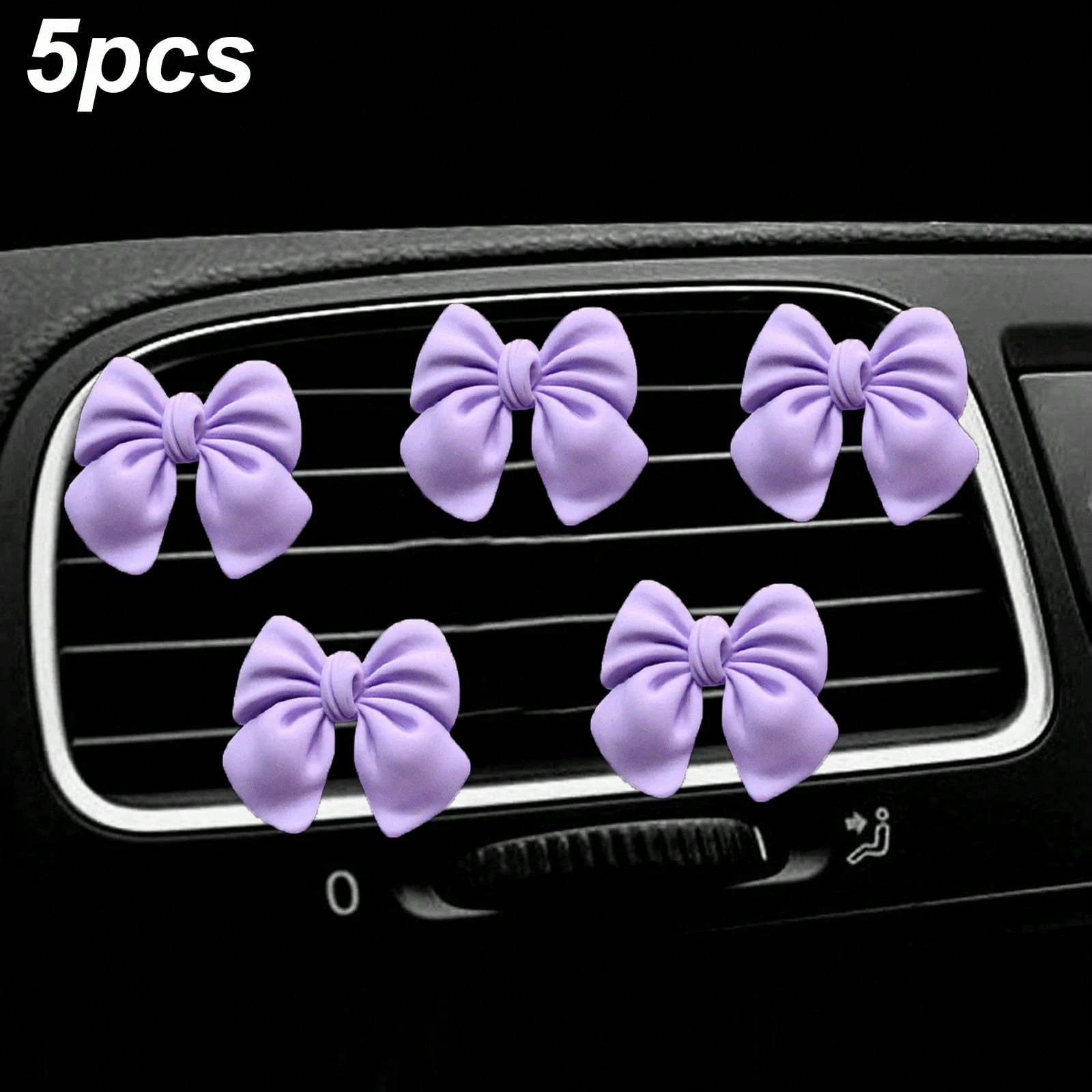 5pcs Cute ABS Resin Bowknot Car Air Vent Clip Fragrance Diffuser, Air Freshener Decor For Girls