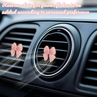 5pcs Cute ABS Resin Bowknot Car Air Vent Clip Fragrance Diffuser, Air Freshener Decor For Girls