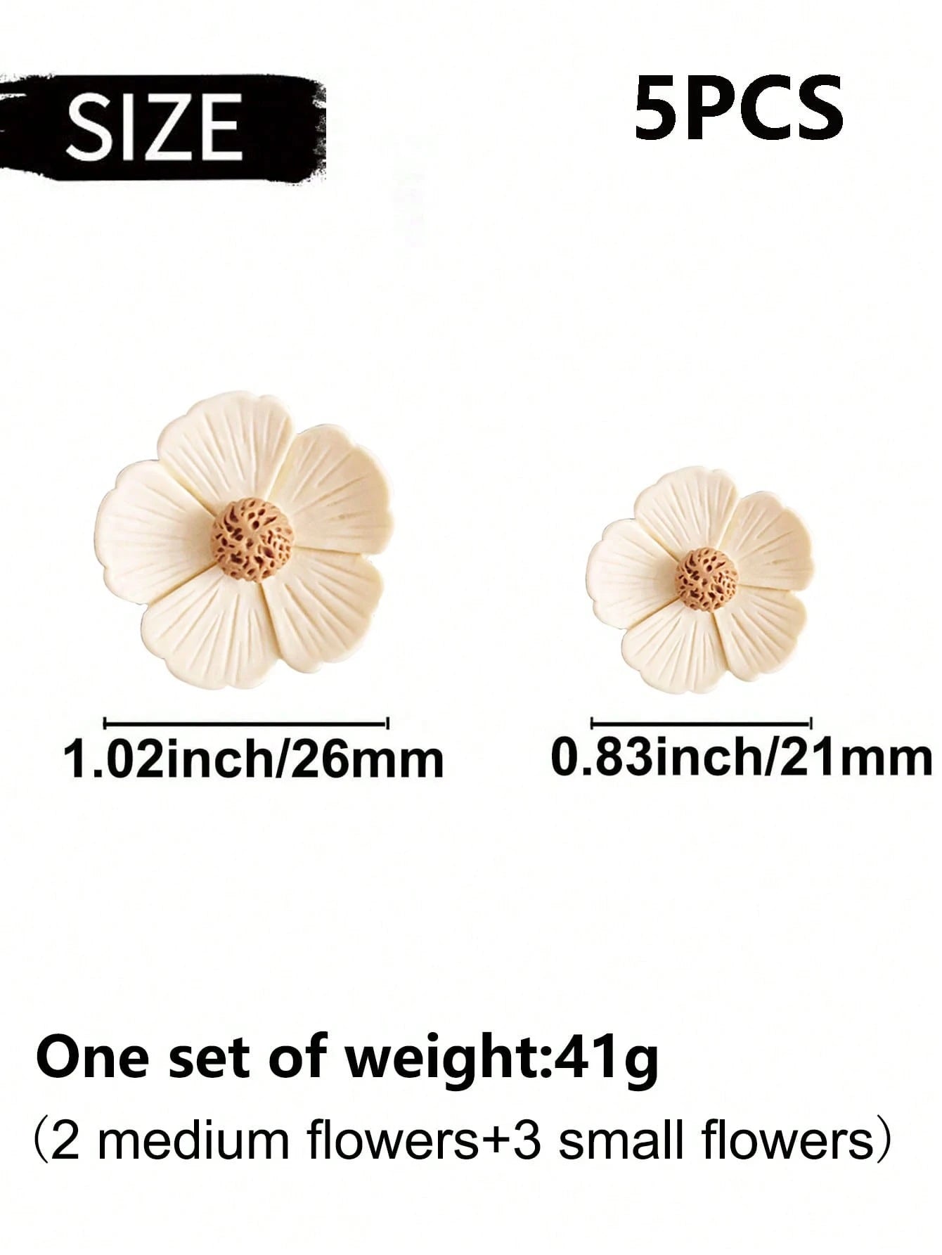 5pcs Cute Daisy Five-Petal Flower Car Air Vent Fragrance Clip Interior Flower Freshener Car Aromatherapy Decorative Accessories