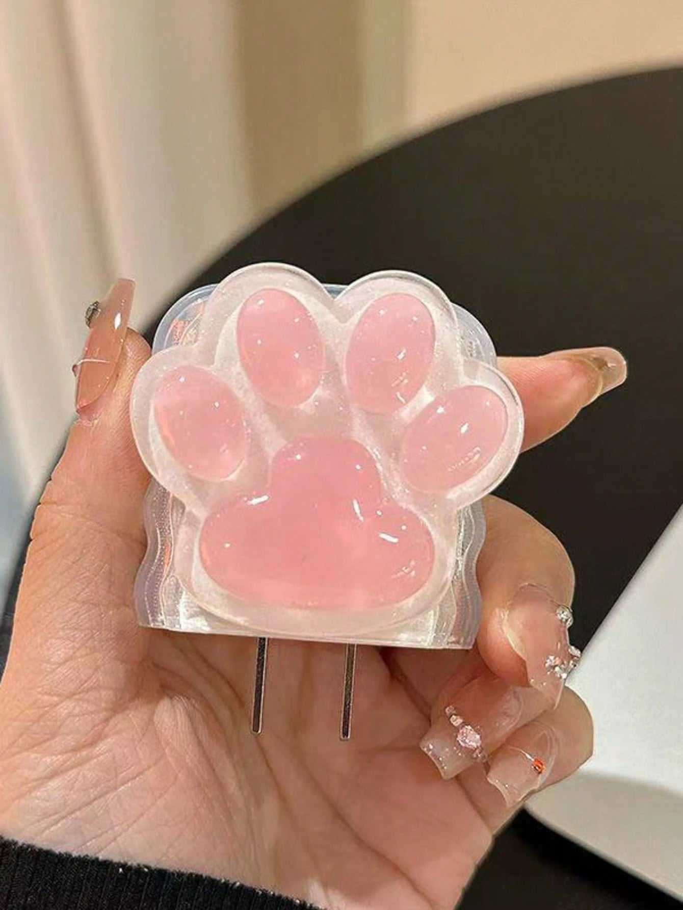 5Pcs Cute Pink Cat Paw Charger Case, Compatible With Apple 18/20W Fast Charger And Data Cable, Japan And Korea Style, TPU Material, Anti-Dirt And Anti-Breakage