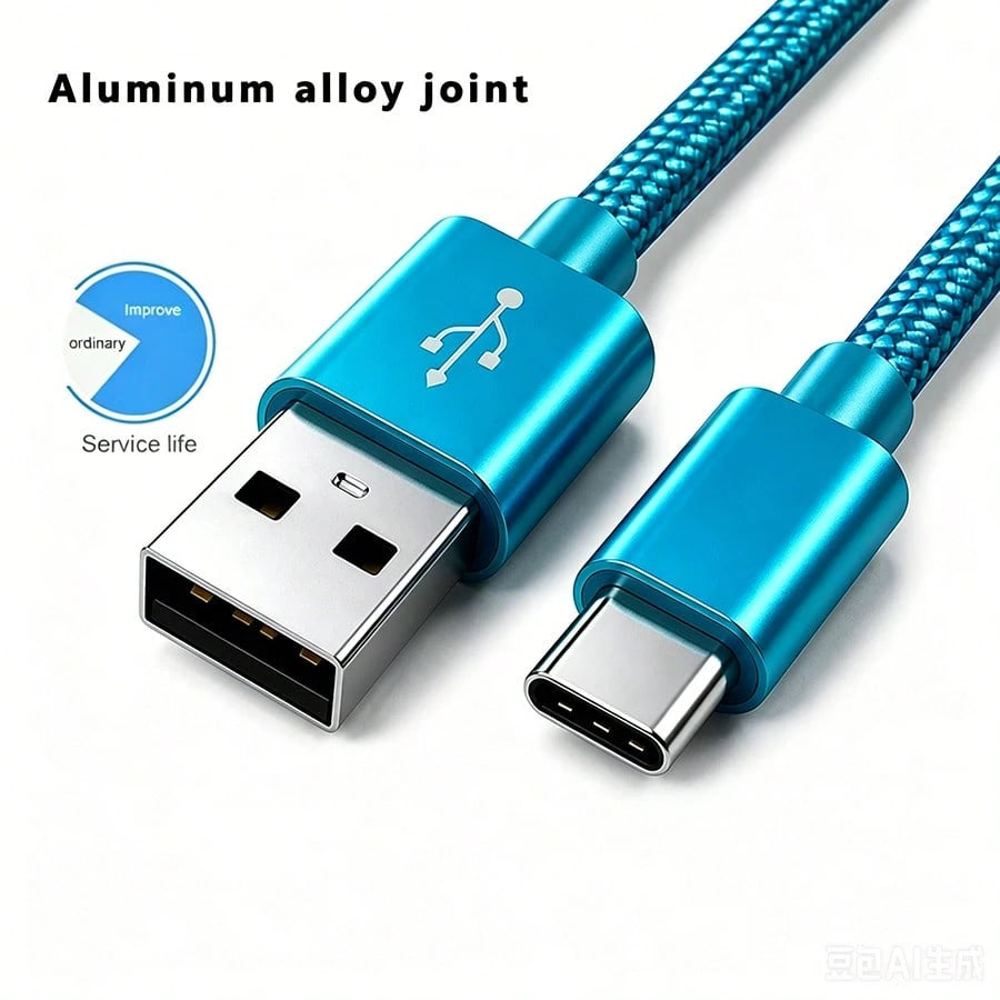 5pcs Fast Charging USB-A To Type-C Charging Cable, Suitable For Android Phones, Nylon Braided, Durable Phone Charging Cable, 1m Length, Compatible With IPhone, And Other Android Phones And Type-C Devi
