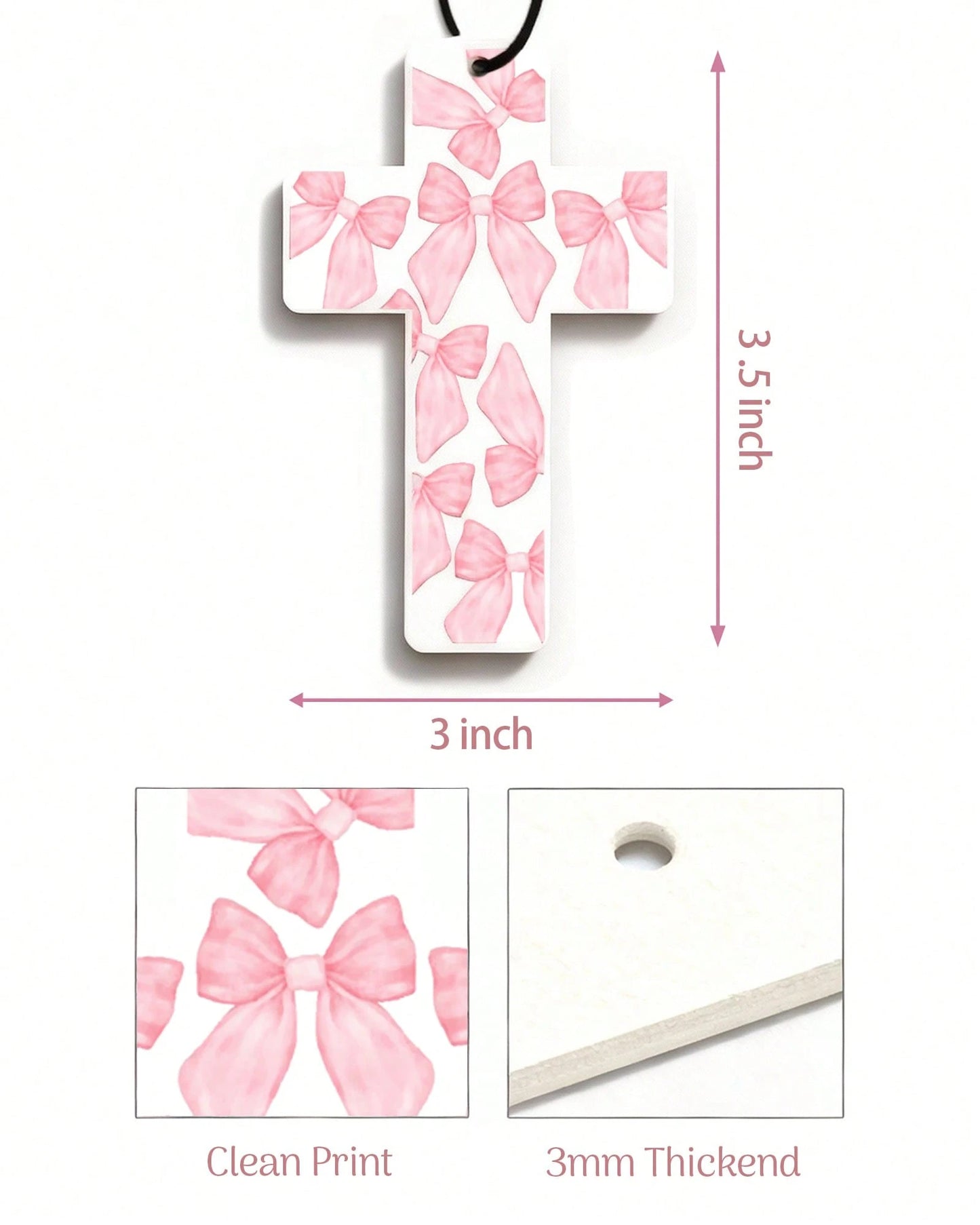 5pcs Inspirational Car Air Freshener Cute Pink Bow Coquette Bible Verses Automotive Accessories Car Interior Hanging Scents Mirror Decor For Women Teen Girls