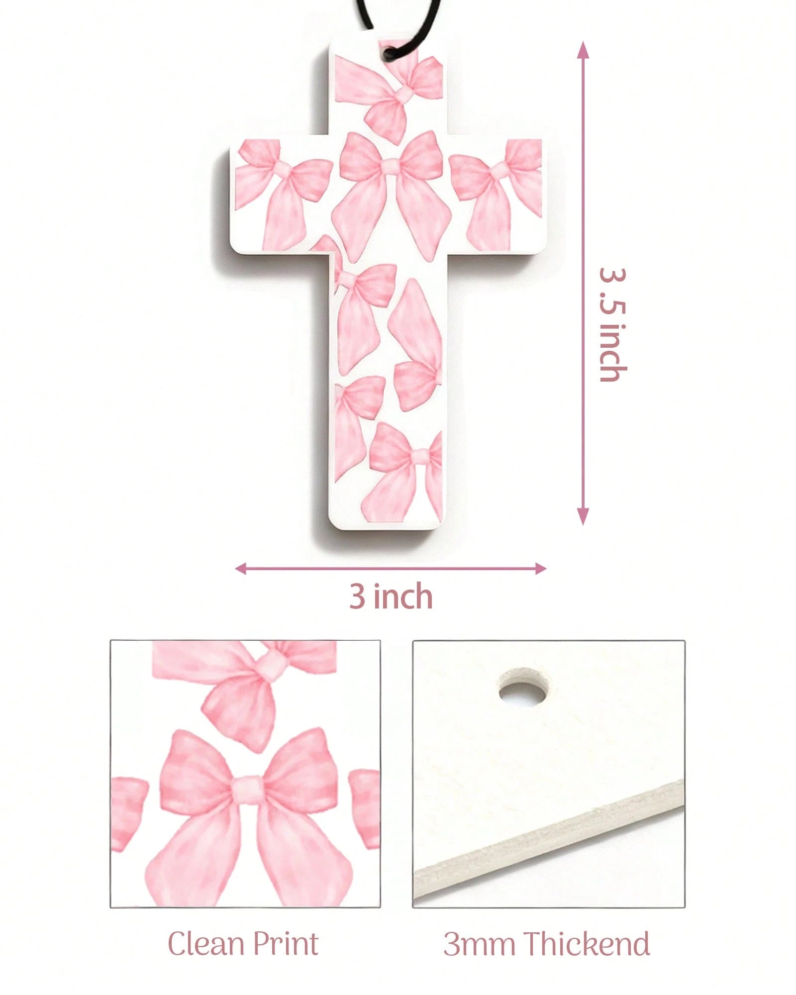5pcs Inspirational Car Air Freshener Cute Pink Bow Coquette Bible Verses Automotive Accessories Car Interior Hanging Scents Mirror Decor For Women Teen Girls
