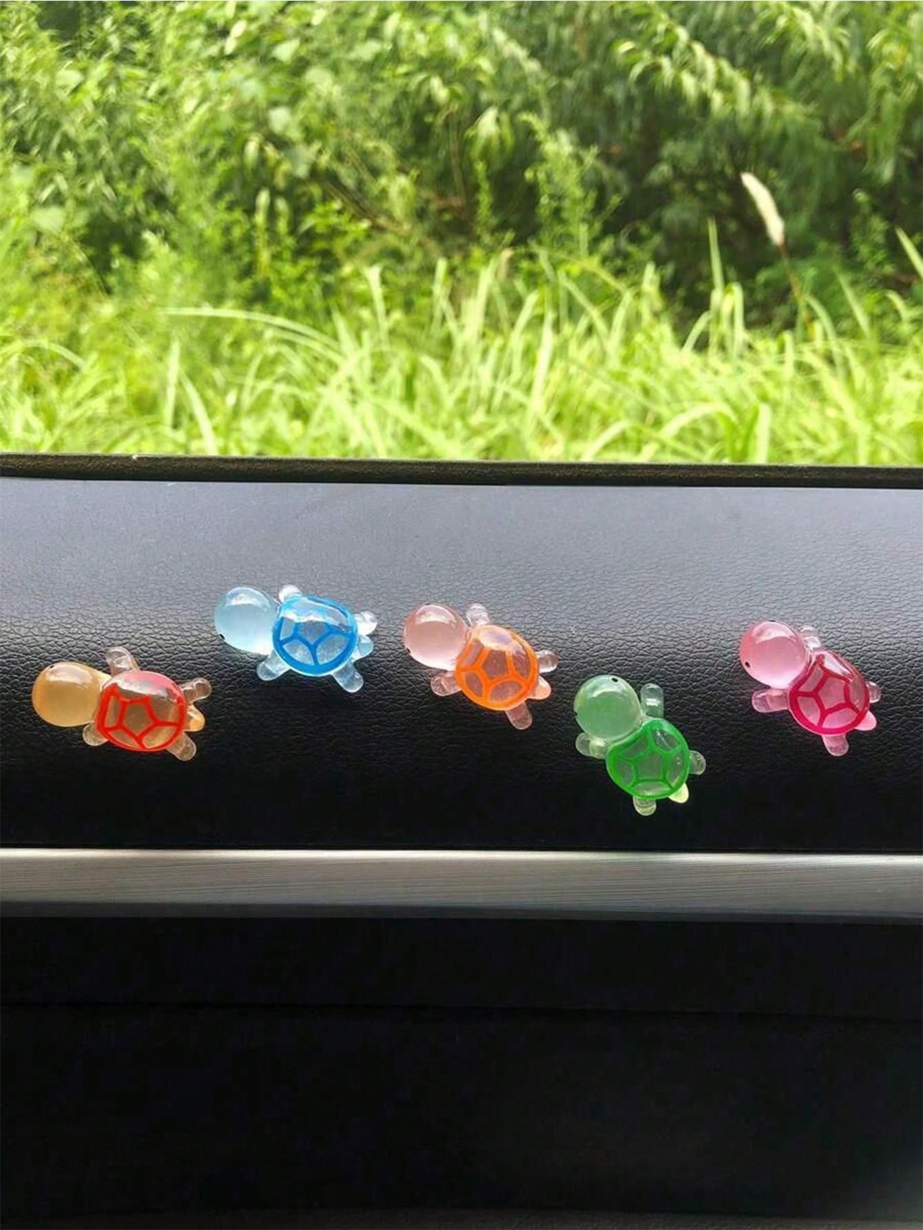 5pcs Night Light Turtle Instrument Panel Decoration- Resin Car Interior, Fashionable Car Interior Night Light Turtle Decoration Accessories