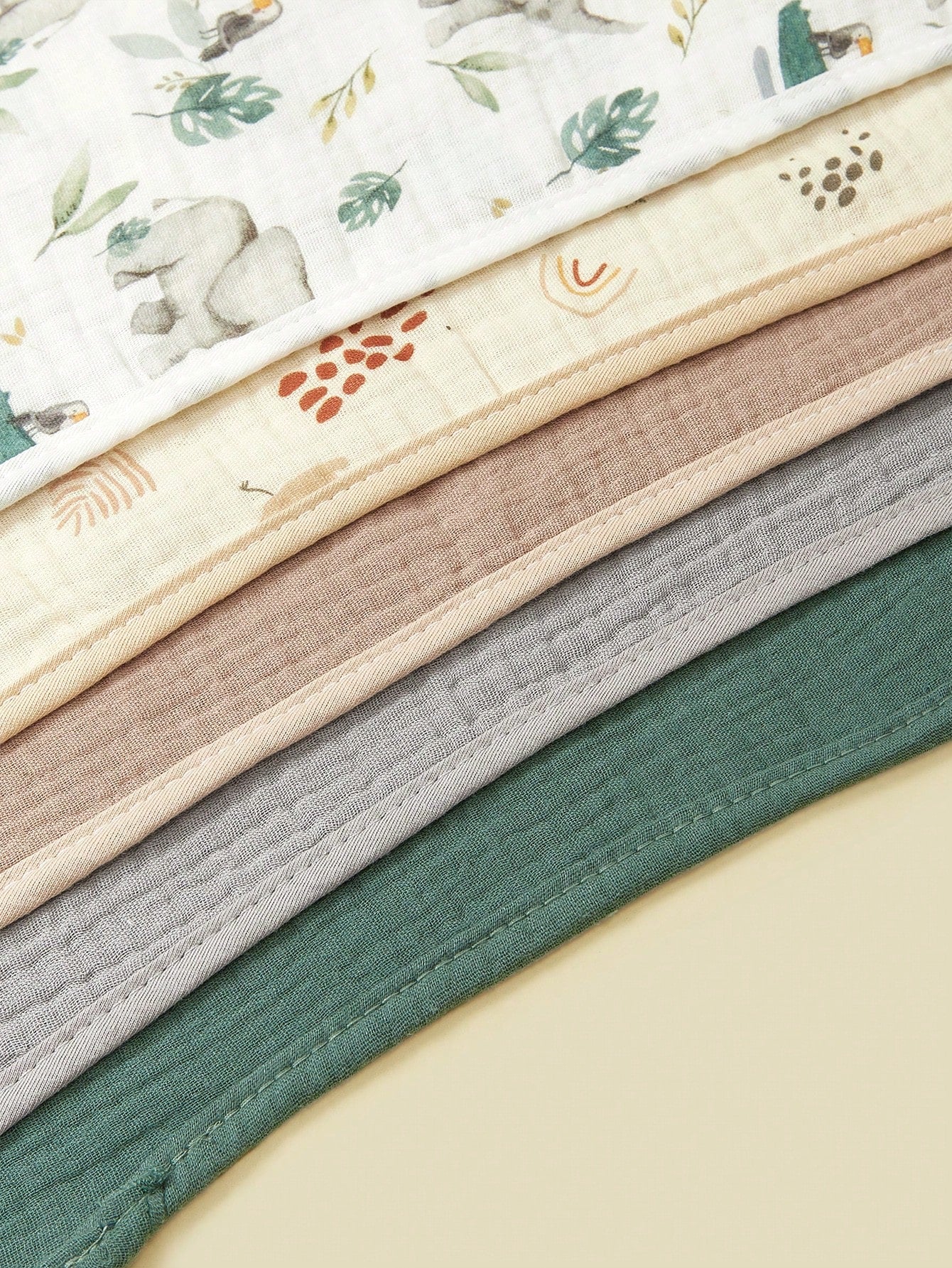 5pcs/Pack Cotton Muslin Bibs For Baby Boys Girls, Floral & Whale Print Burp Cloths, Soft & Versatile