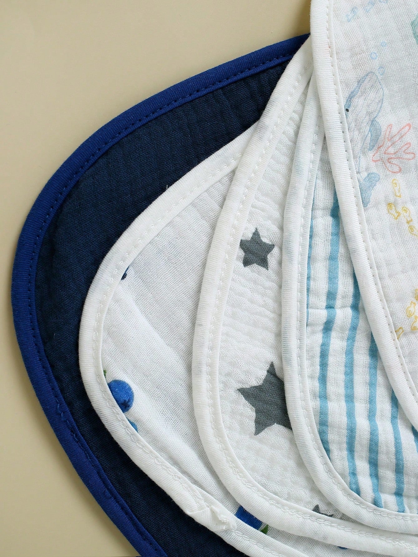 5pcs Set Floral, Whale Printed 100% Cotton Gauze Baby Bibs, Soft Gentle Burp Cloths For Infant Boys & Girls