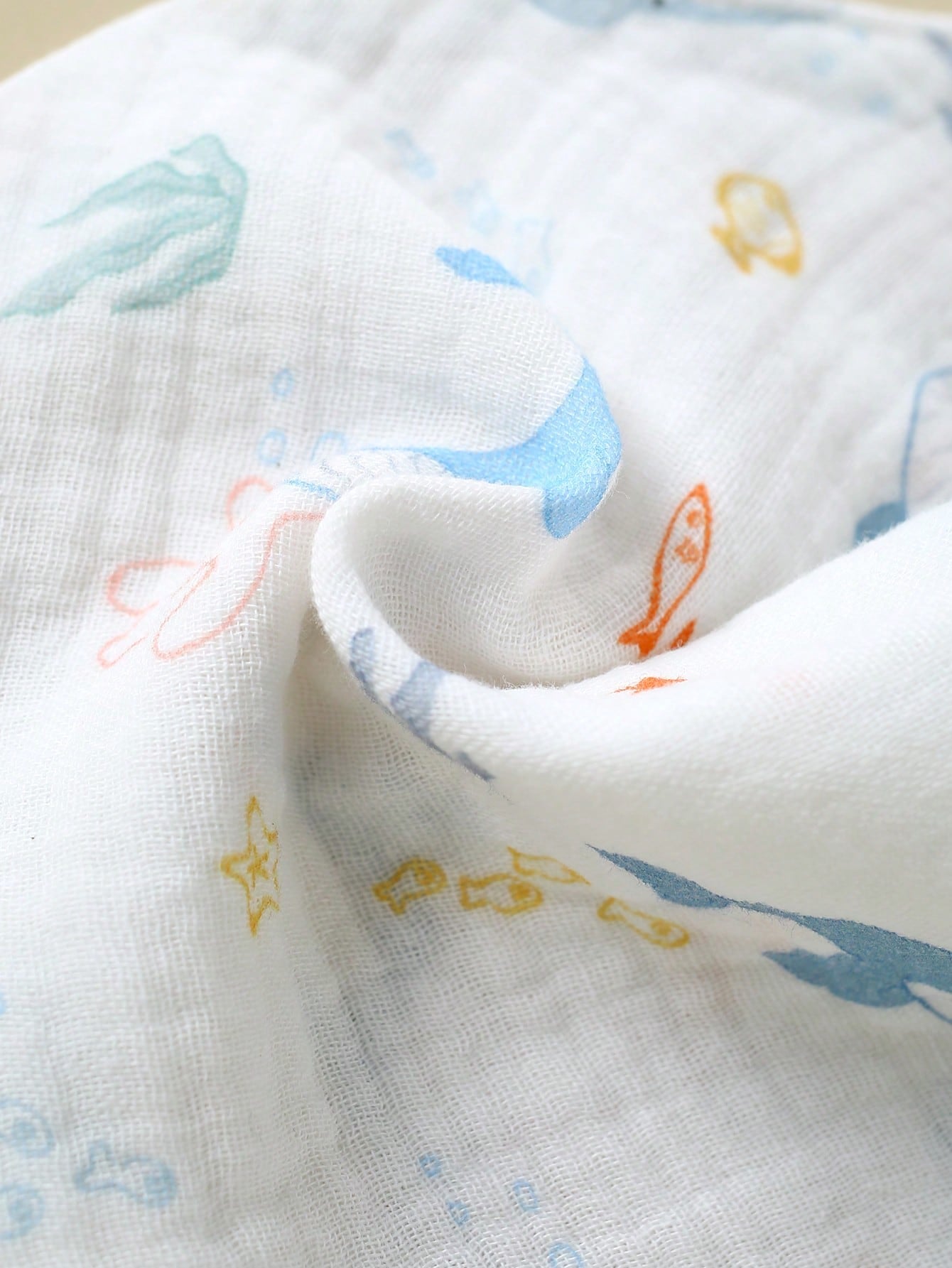 5pcs Set Floral, Whale Printed 100% Cotton Gauze Baby Bibs, Soft Gentle Burp Cloths For Infant Boys & Girls