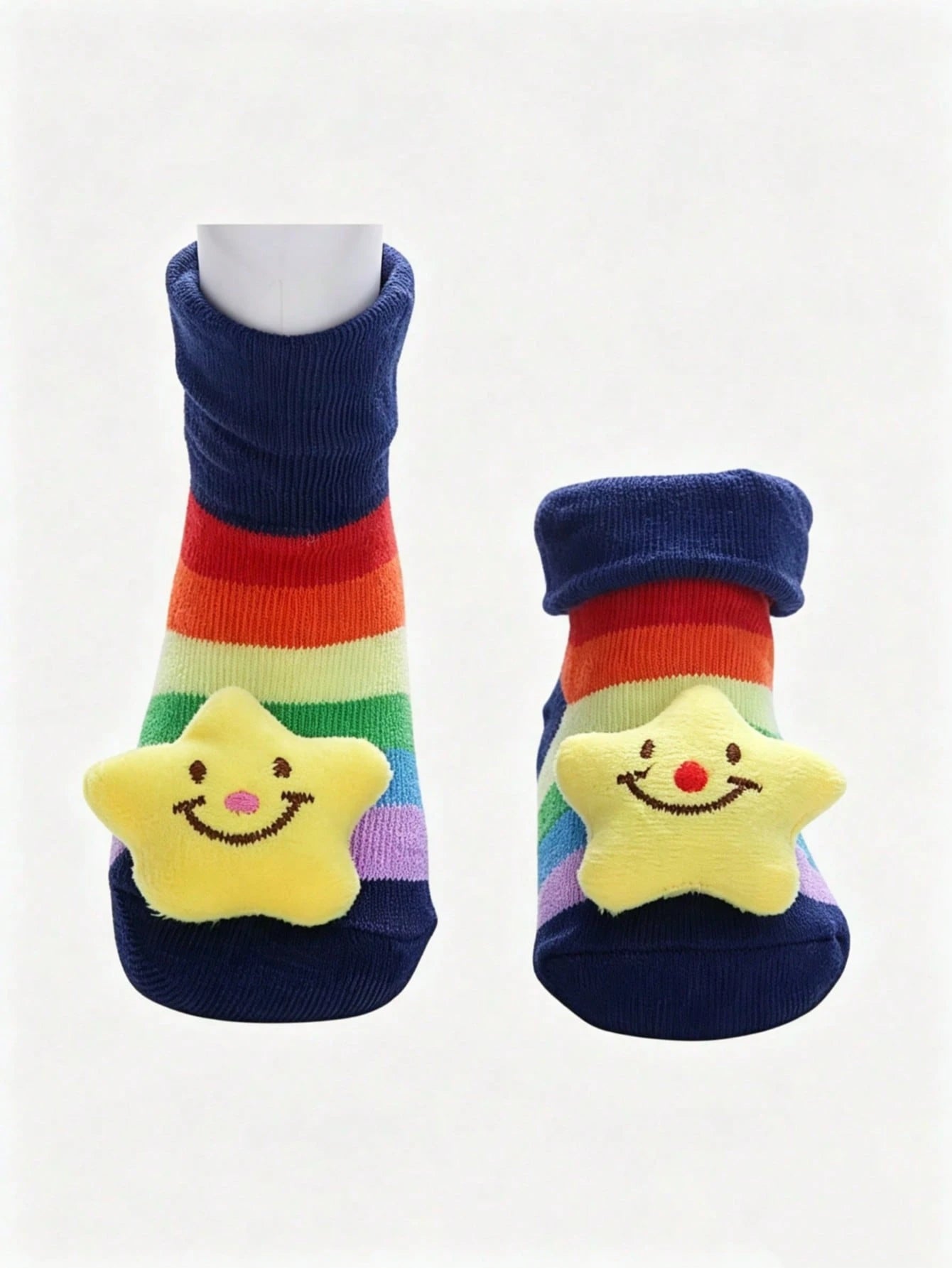 6/1 Pair Baby 3D Cartoon Animal Non Slip Ankle Socks, Panda Frog Bear Elephant Star Flower Doll Decor Striped Soft Newborn Infant Floor Funny Socks