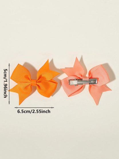 6/20/40/60pcs Rainbow Color 3D Cute Bow Hair Clips, Seamless Hair Accessories For Girls, Suitable For Daily Wear, Party, Photo Shoot