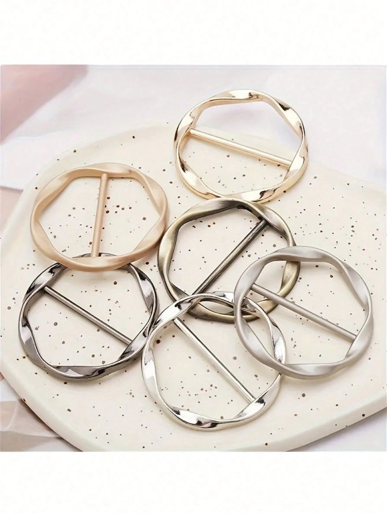6/5/1pc Multi-Functional Alloy Buckle Set- Versatile, Mix & Match, Adjustable Length, Knotting, Suitable For Belts, Waistbands And T-Shirts, Casual Style Fabric DIY Crafts, Back To School, Room Decor