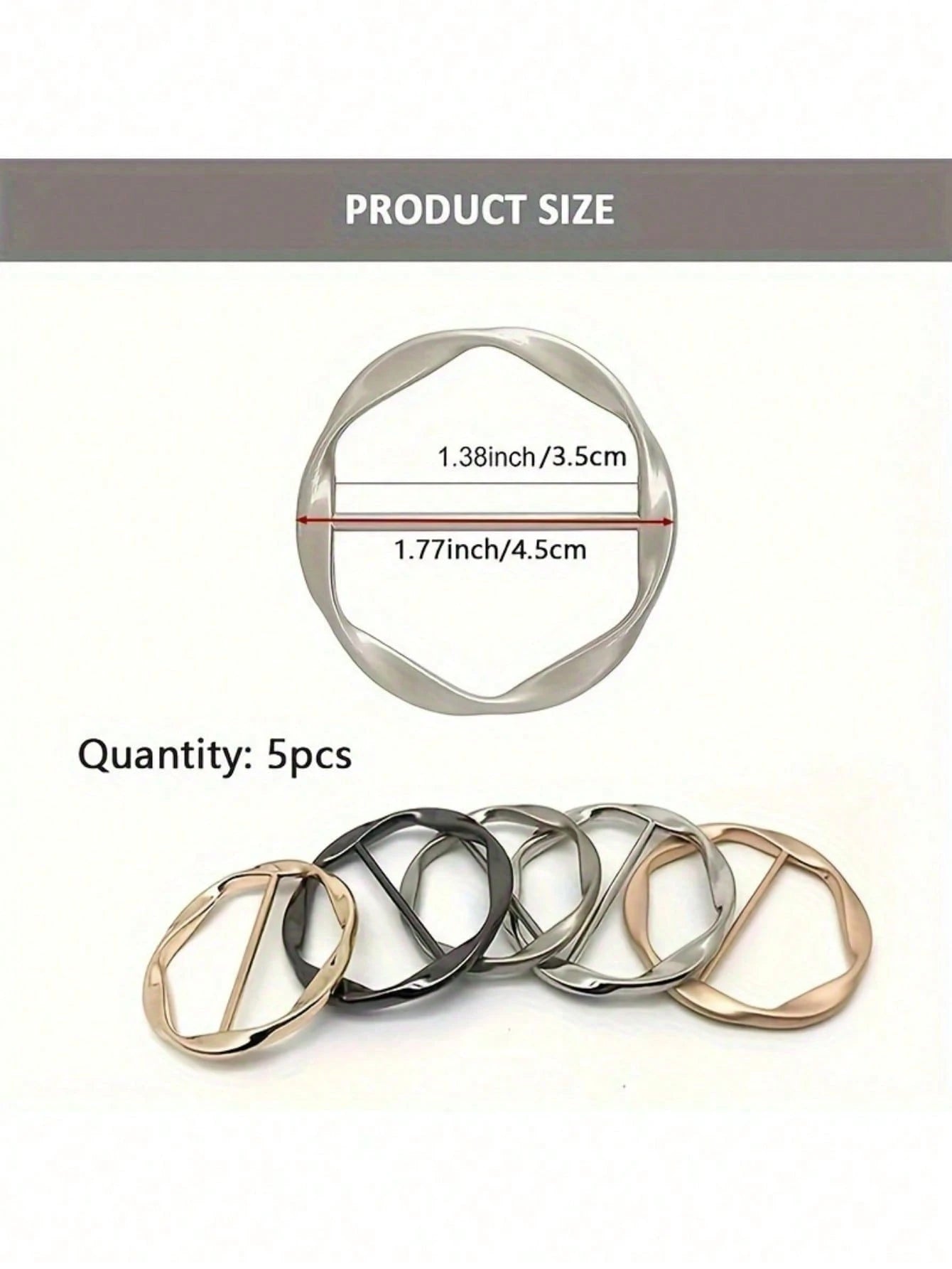 6/5/1pc Multi-Functional Alloy Buckle Set- Versatile, Mix & Match, Adjustable Length, Knotting, Suitable For Belts, Waistbands And T-Shirts, Casual Style Fabric DIY Crafts, Back To School, Room Decor