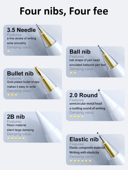 ‌6-Pack Apple Pencil Tips 1/2 Gen & Pro| 3 Resistance Levels| Soft Universal Nibs For IPad Pro 2025-2018| Stylus Pen Accessories