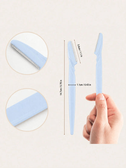 60/30/12/6/3/1pc Light Blue Set, Eyebrow Trimmer, Exfoliating Shaver, Body Hair Removal Trimmer And Facial Trimmer, Women's Eyebrow Shaping Tool, Suitable For Daily Use Or Travel, Gift, Affordable Goo