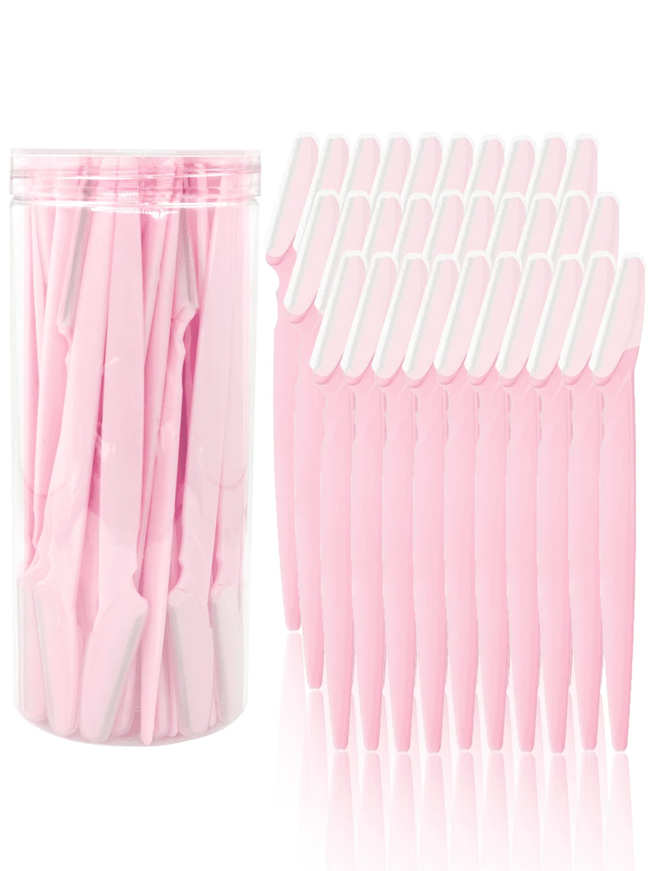 60/30/12/6/3/1pc Light Pink Set, Eyebrow Trimmer, Exfoliating Shaver, Body Hair Remover And Facial Trimmer, Women's Eyebrow Grooming Tool, Suitable For Daily Use Or Travel, Gift, Budget-Friendly, Trav