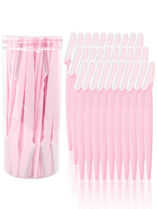60/30/12/6/3/1pc Light Pink Set, Eyebrow Trimmer, Exfoliating Shaver, Body Hair Remover And Facial Trimmer, Women's Eyebrow Grooming Tool, Suitable For Daily Use Or Travel, Gift, Budget-Friendly, Trav