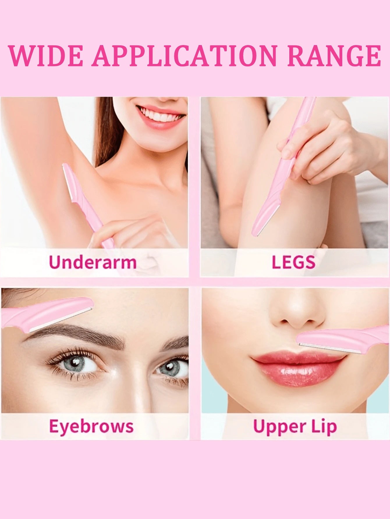 60/30/12/6/3/1pc Light Pink Set, Eyebrow Trimmer, Exfoliating Shaver, Body Hair Remover And Facial Trimmer, Women's Eyebrow Grooming Tool, Suitable For Daily Use Or Travel, Gift, Budget-Friendly, Trav