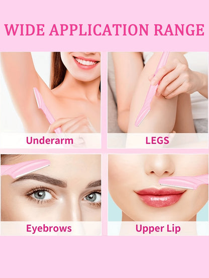60/30/12/6/3/1pc Light Pink Set, Eyebrow Trimmer, Exfoliating Shaver, Body Hair Remover And Facial Trimmer, Women's Eyebrow Grooming Tool, Suitable For Daily Use Or Travel, Gift, Budget-Friendly, Trav