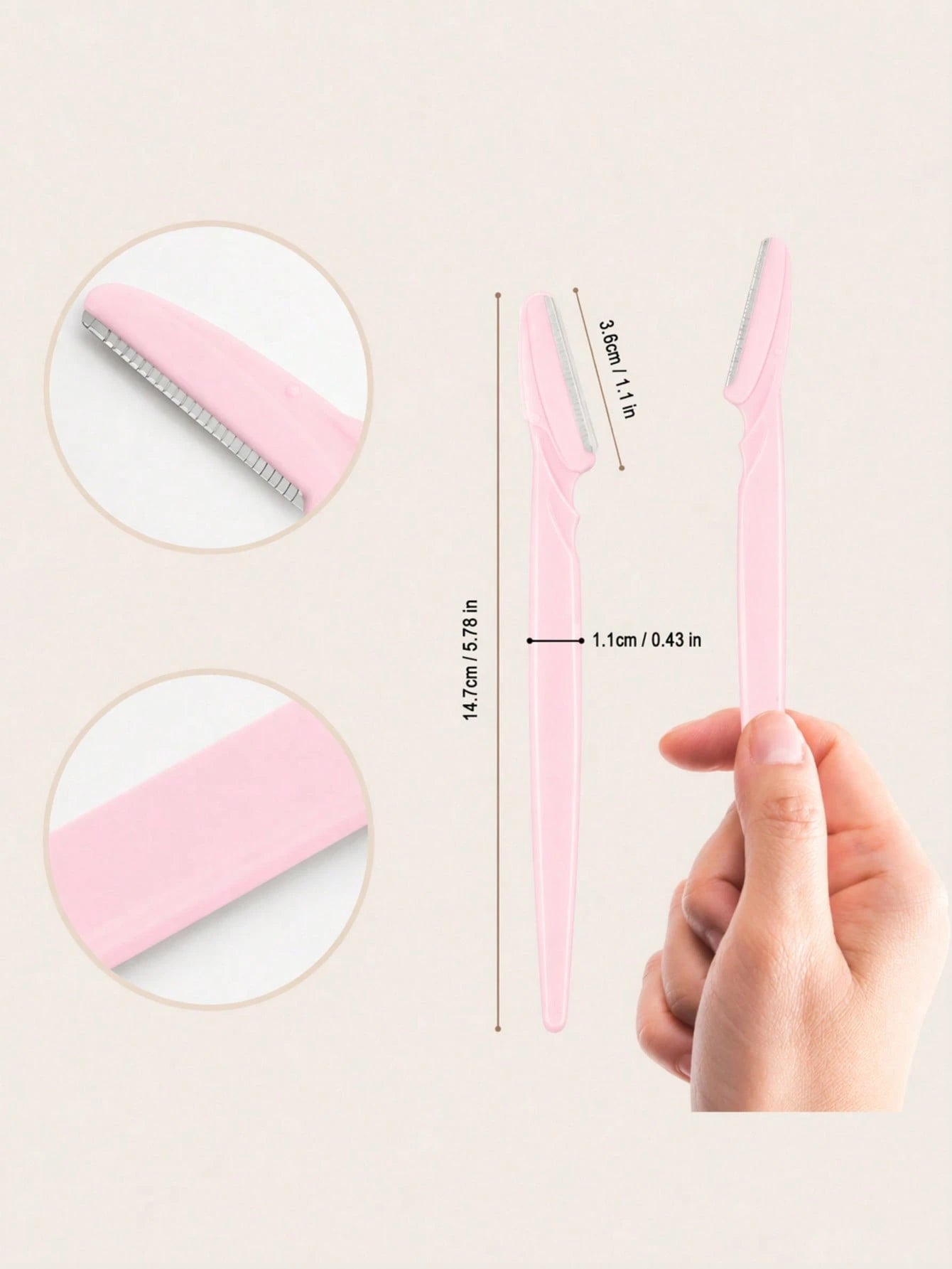 60/30/12/6/3/1pc Light Pink Set, Eyebrow Trimmer, Exfoliating Shaver, Body Hair Remover And Facial Trimmer, Women's Eyebrow Grooming Tool, Suitable For Daily Use Or Travel, Gift, Budget-Friendly, Trav