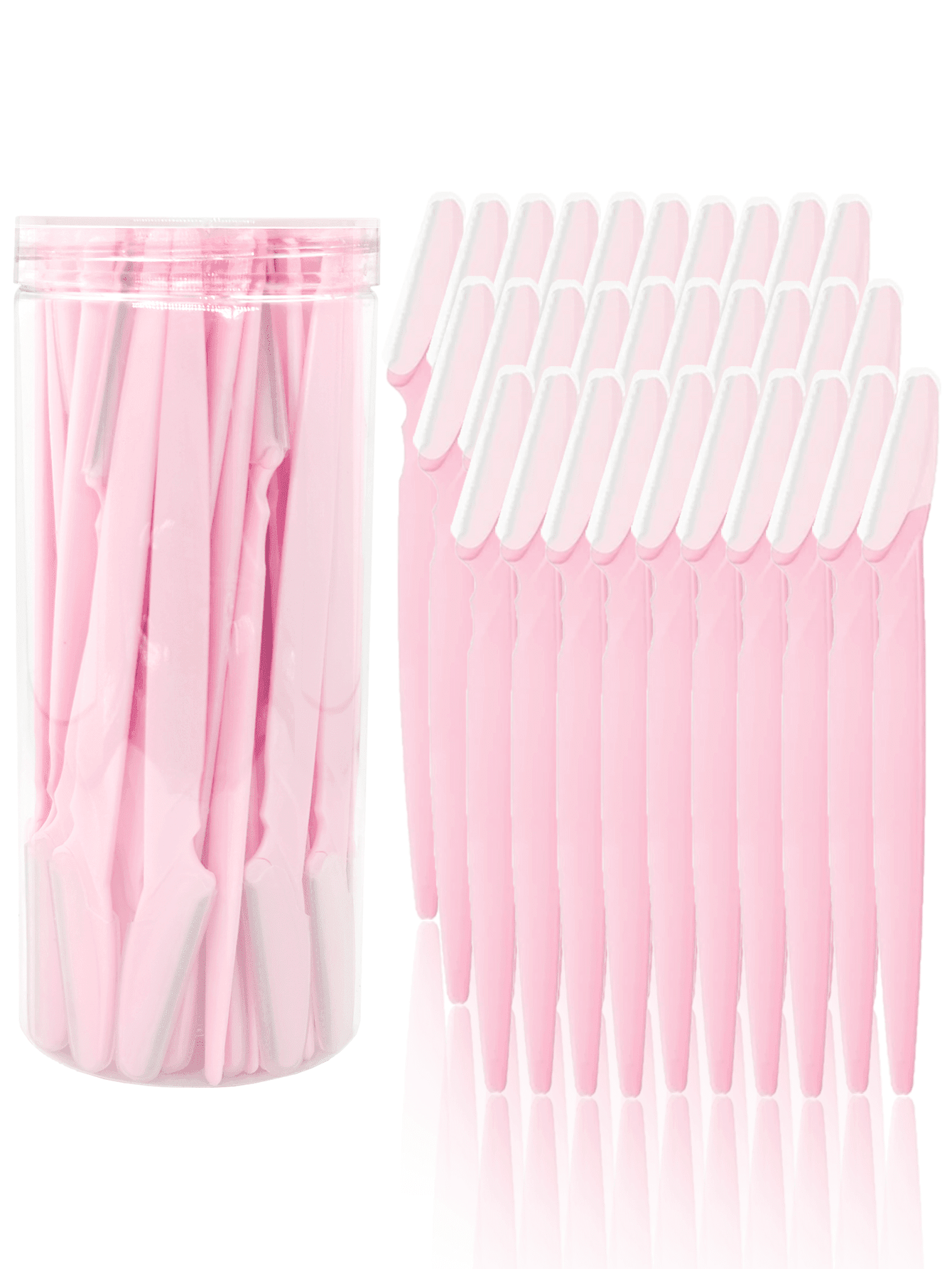 60/30/12/6/3/1pc Light Pink Set, Eyebrow Trimmer, Exfoliating Shaver, Body Hair Remover And Facial Trimmer, Women's Eyebrow Grooming Tool, Suitable For Daily Use Or Travel, Gift, Budget-Friendly, Trav