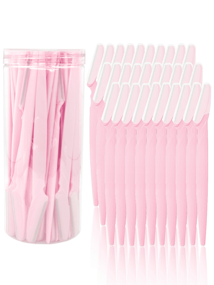 60/30/12/6/3/1pc Light Pink Set, Eyebrow Trimmer, Exfoliating Shaver, Body Hair Remover And Facial Trimmer, Women's Eyebrow Grooming Tool, Suitable For Daily Use Or Travel, Gift, Budget-Friendly, Trav