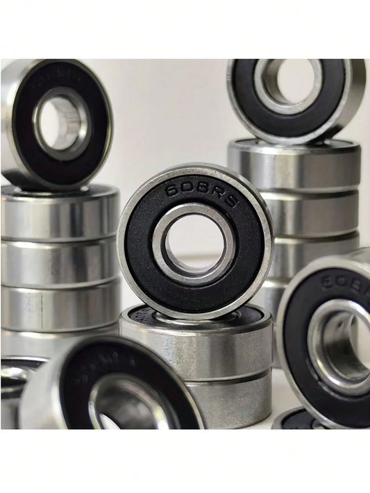 608RS Deep Groove Ball Bearing, High-Speed Quiet High-Precision Carbon Steel Bearing, Dust-Proof Wear-Resistant, Suitable For Skateboard Roller Skate Motor Replacement