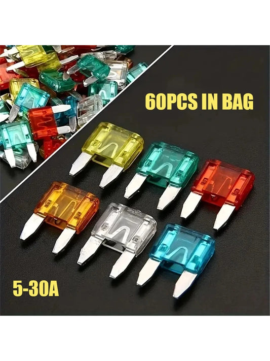 60PCS Bagged 5-30A Small Size Car Fuse Set
