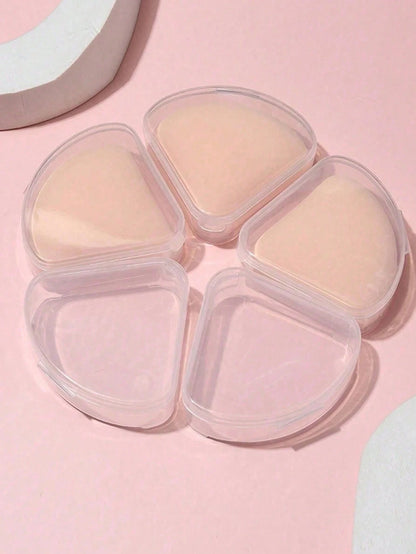 6pcs Portable Triangle Shape Makeup Sponge Holders, Transparent Breathable Plastic Makeup Case For Travel, Outdoor, Dustproof, Makeup Essentials,Makeup,Cheap,Room Decor,Vanity,Travel,Bedroom,Makeup Ac