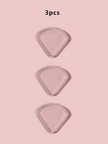 6pcs Portable Triangle Shape Makeup Sponge Holders, Transparent Breathable Plastic Makeup Case For Travel, Outdoor, Dustproof, Makeup Essentials,Makeup,Cheap,Room Decor,Vanity,Travel,Bedroom,Makeup Ac