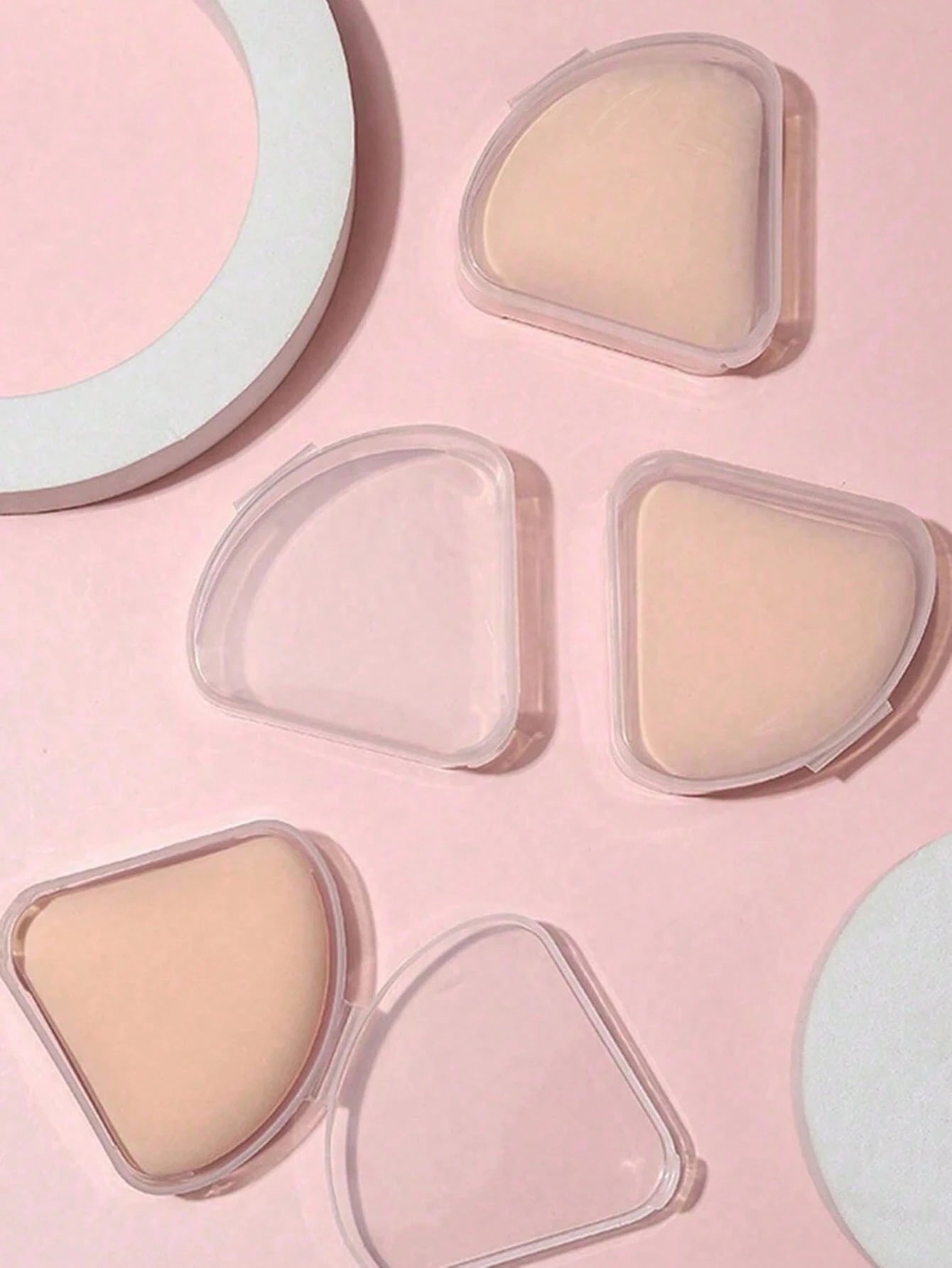 6pcs Portable Triangle Shape Makeup Sponge Holders, Transparent Breathable Plastic Makeup Case For Travel, Outdoor, Dustproof, Makeup Essentials,Makeup,Cheap,Room Decor,Vanity,Travel,Bedroom,Makeup Ac