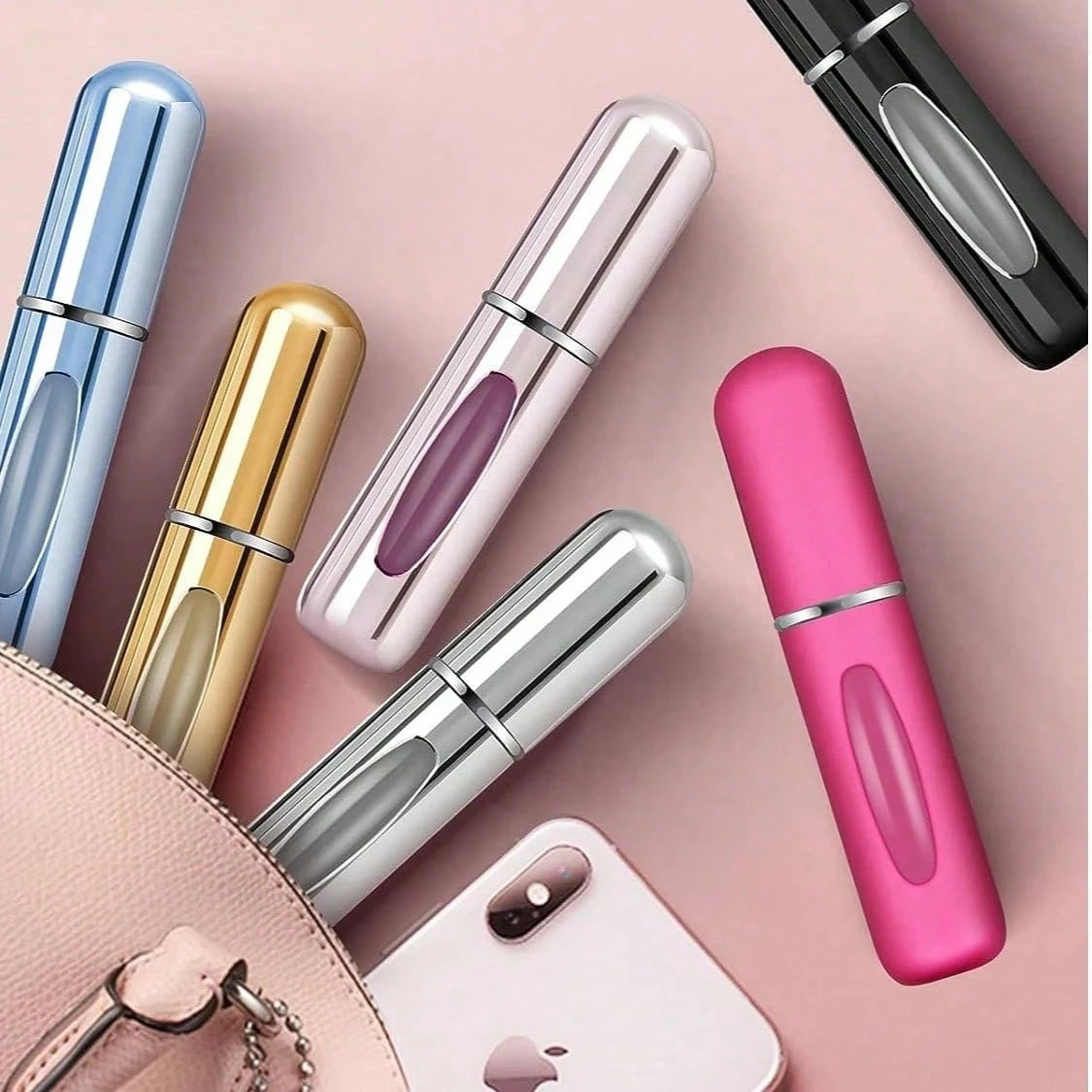6pcs Travel Perfume Bottles, Refillable Portable Mini Spray Refill Bottles, Women's Pocket Perfume Sprayer, 5ml