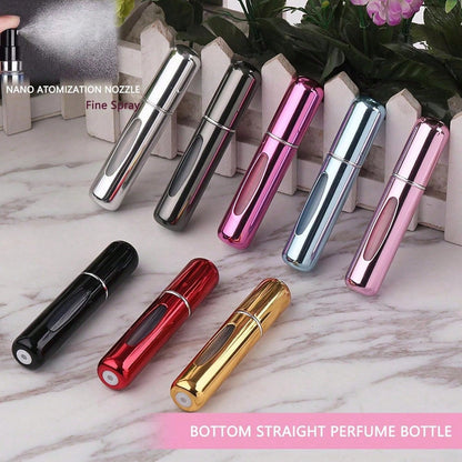 6pcs Travel Perfume Bottles, Refillable Portable Mini Spray Refill Bottles, Women's Pocket Perfume Sprayer, 5ml