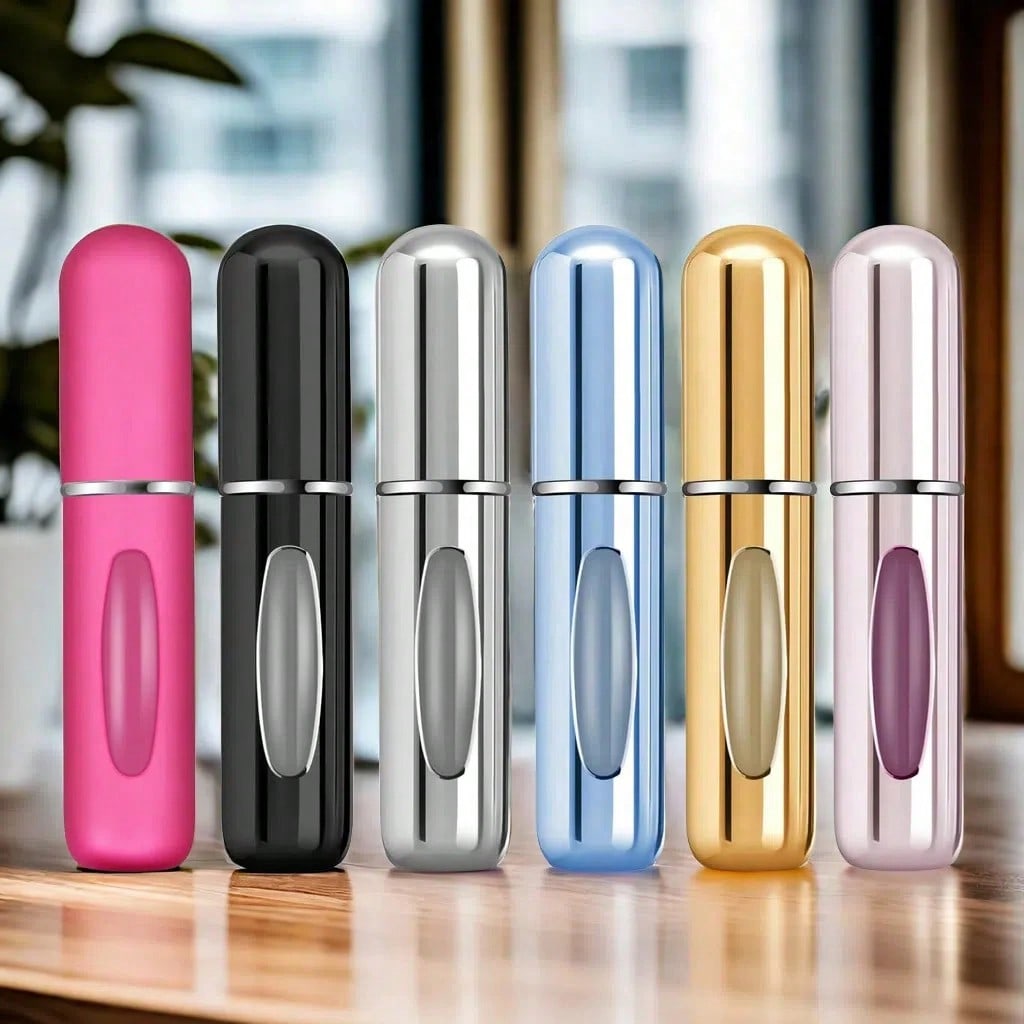 6pcs Travel Perfume Bottles, Refillable Portable Mini Spray Refill Bottles, Women's Pocket Perfume Sprayer, 5ml